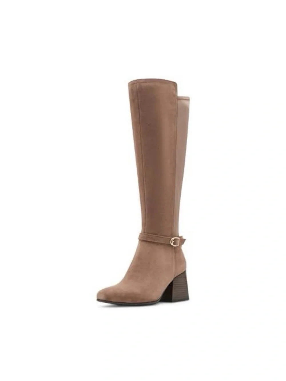 Blondo Taupe Over-the-Knee Block Heel Boot with Buckle